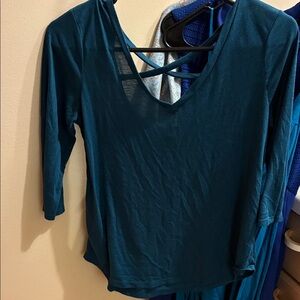 American Eagle Outfitters Teal Long Sleeve Top